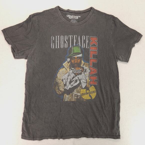 Ghostface Killah Rap Short Sleeve Graphic Crew Neck Shirt Mens Size S Gray - Picture 2 of 9
